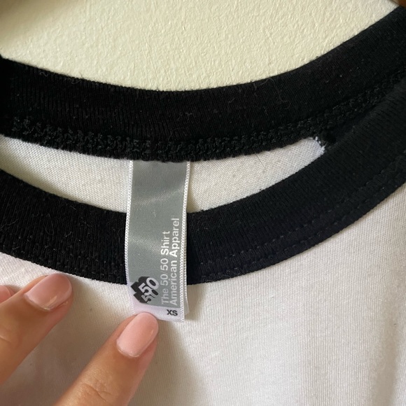 American Apparel black baseball tee - Picture 3 of 3